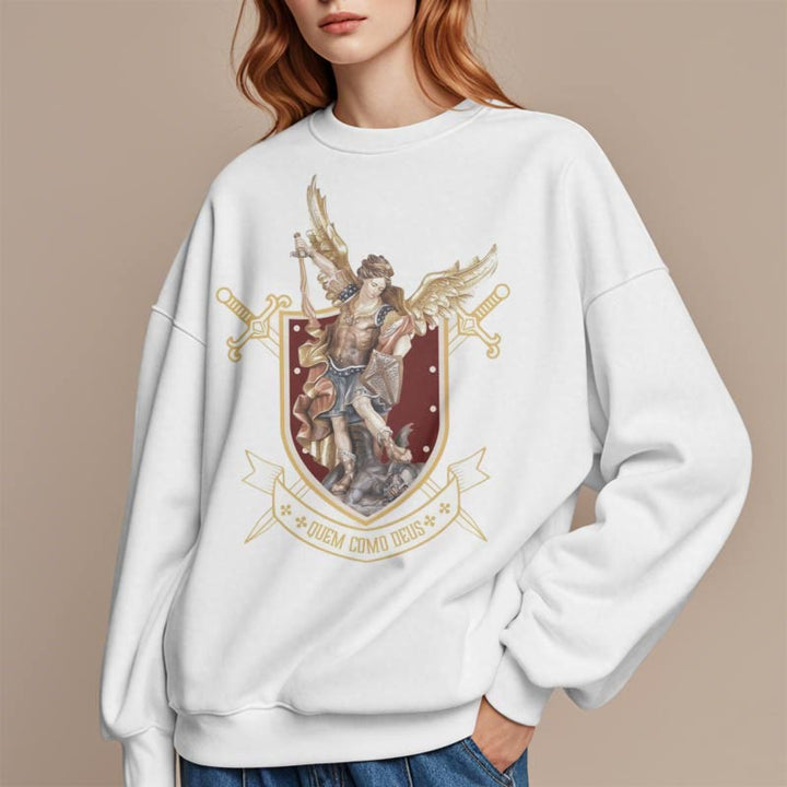 Christianartworkshop Klassisches Sweatshirt mit dem Heiligen Erzengel Michael, gefüttert mit Polyester, Fleece-Futter - image 8
