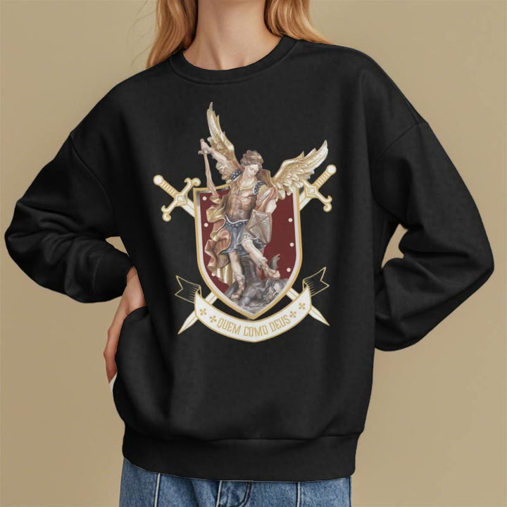 Christianartworkshop Klassisches Sweatshirt mit dem Heiligen Erzengel Michael, gefüttert mit Polyester, Fleece-Futter - image 6