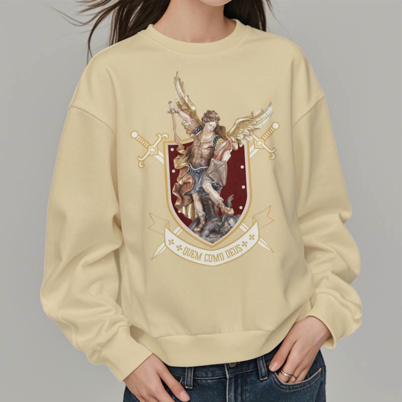 Christianartworkshop Klassisches Sweatshirt mit dem Heiligen Erzengel Michael, gefüttert mit Polyester, Fleece-Futter - image 10