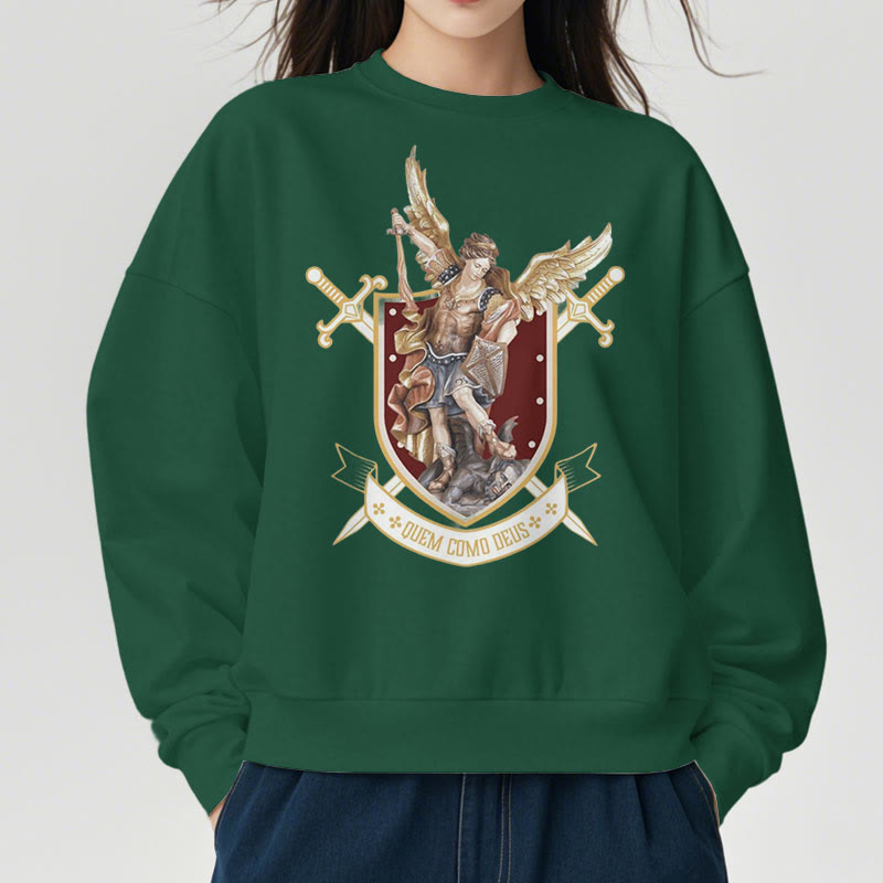 Christianartworkshop Klassisches Sweatshirt mit dem Heiligen Erzengel Michael, gefüttert mit Polyester, Fleece-Futter - image 3