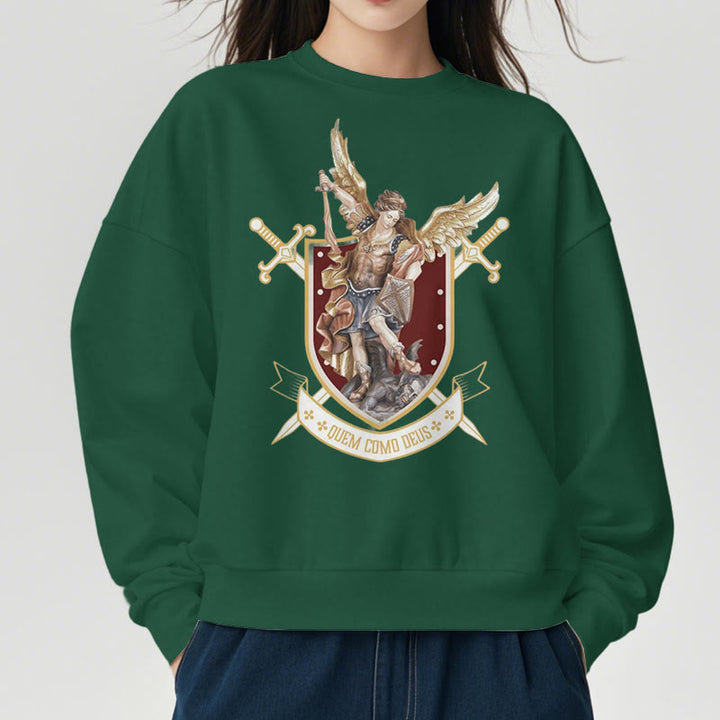 Christianartworkshop Klassisches Sweatshirt mit dem Heiligen Erzengel Michael, gefüttert mit Polyester, Fleece-Futter - image 3