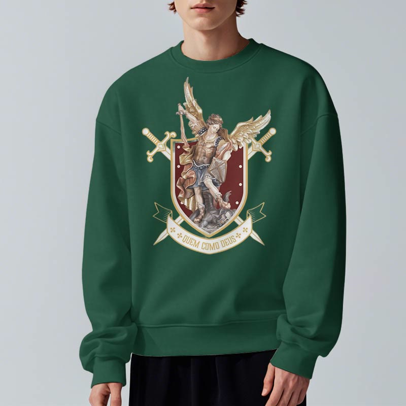 Christianartworkshop Klassisches Sweatshirt mit dem Heiligen Erzengel Michael, gefüttert mit Polyester, Fleece-Futter - image 4