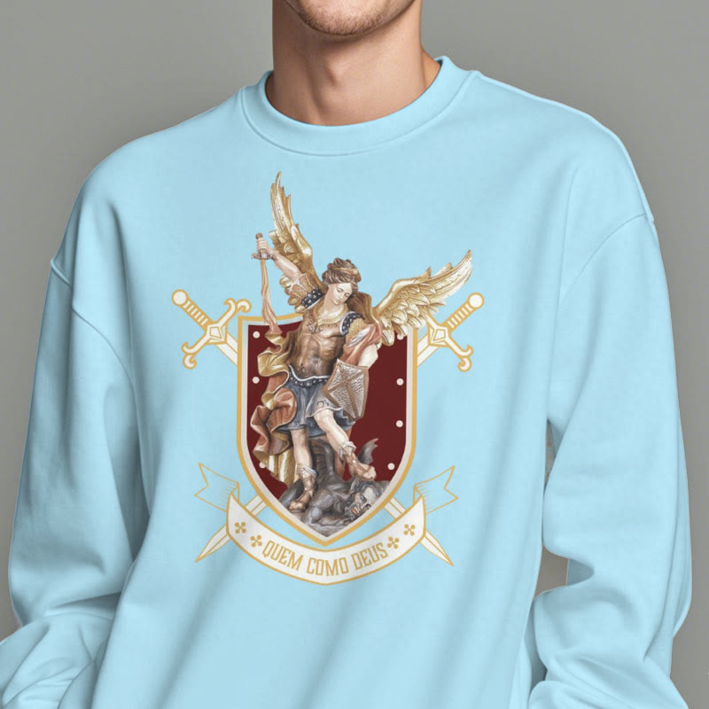 Christianartworkshop Klassisches Sweatshirt mit dem Heiligen Erzengel Michael, gefüttert mit Polyester, Fleece-Futter - image 14