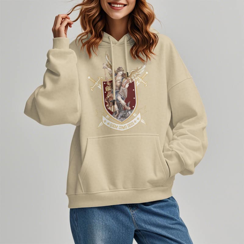 Christianartworkshop Klassischer Hoodie mit dem Heiligen Erzengel Michael, gefüttert mit Fleece aus Polyester - image 10