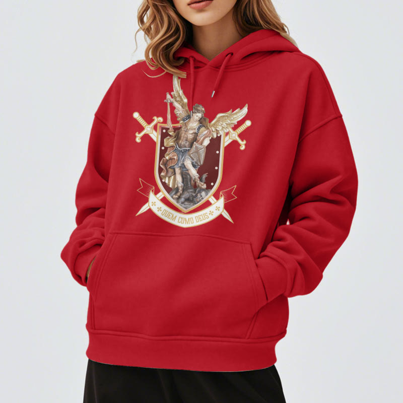 Christianartworkshop Klassischer Hoodie mit dem Heiligen Erzengel Michael, gefüttert mit Fleece aus Polyester - image 4