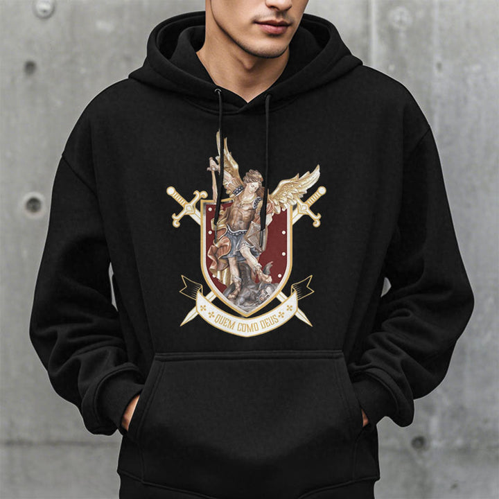 Christianartworkshop Klassischer Hoodie mit dem Heiligen Erzengel Michael, gefüttert mit Fleece aus Polyester - image 6