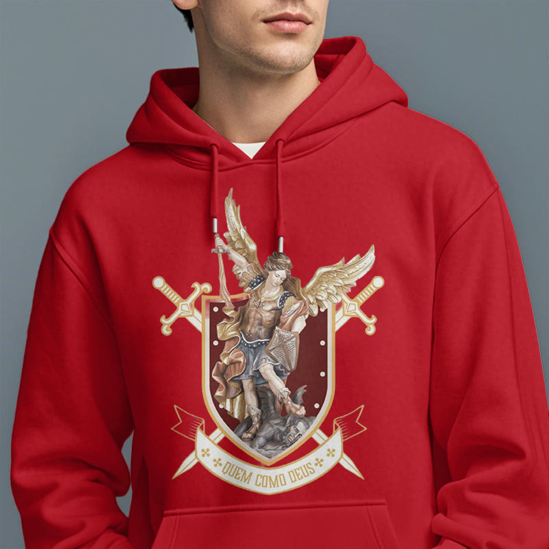 Christianartworkshop Klassischer Hoodie mit dem Heiligen Erzengel Michael, gefüttert mit Fleece aus Polyester - image 3