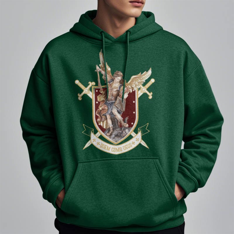Christianartworkshop Klassischer Hoodie mit dem Heiligen Erzengel Michael, gefüttert mit Fleece aus Polyester - image 14