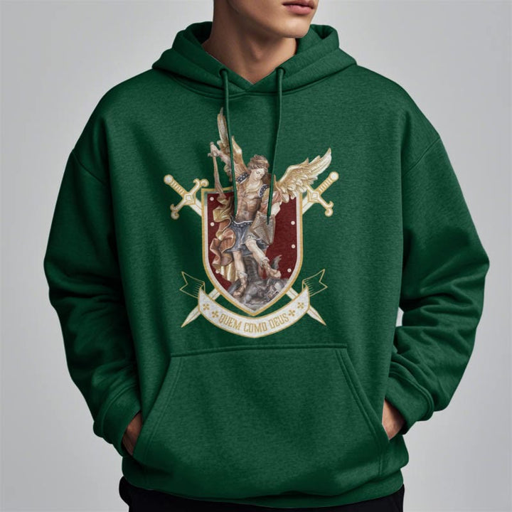 Christianartworkshop Klassischer Hoodie mit dem Heiligen Erzengel Michael, gefüttert mit Fleece aus Polyester - image 14