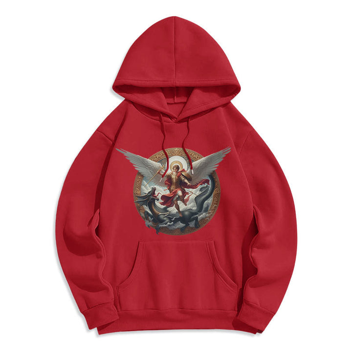 Christianartworkshop Klassischer farbiger Stil Triumph des Erzengels Michael Fleecegefütterter Polyester-Hoodie - image 17