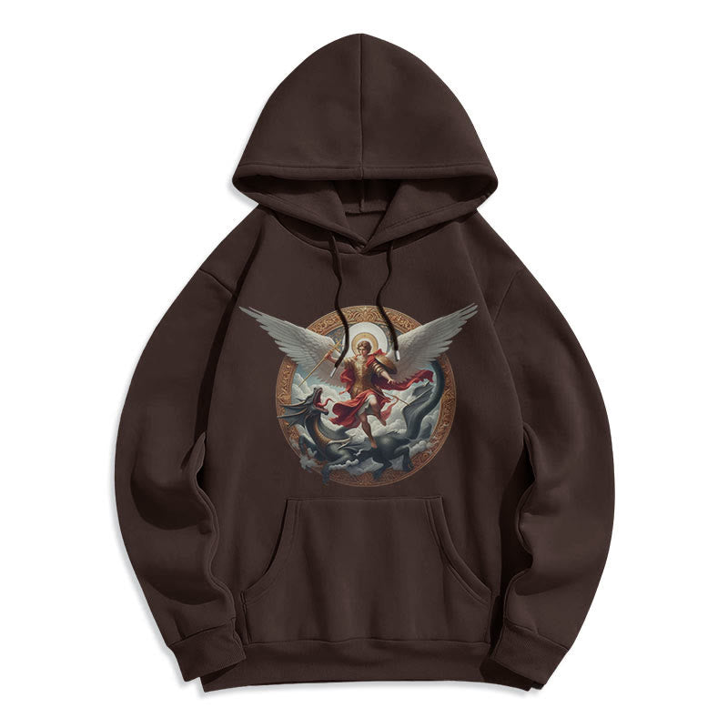 Christianartworkshop Klassischer farbiger Stil Triumph des Erzengels Michael Fleecegefütterter Polyester-Hoodie - image 9