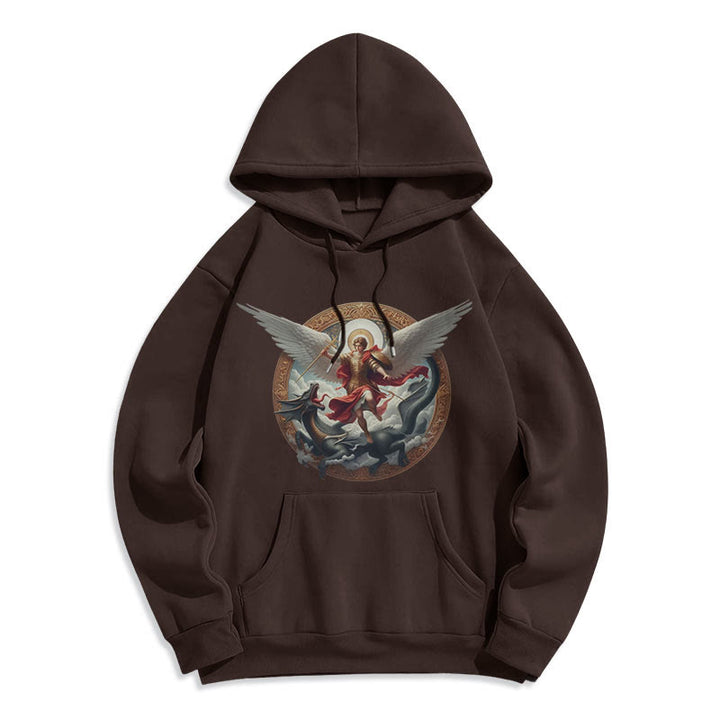 Christianartworkshop Klassischer farbiger Stil Triumph des Erzengels Michael Fleecegefütterter Polyester-Hoodie - image 9