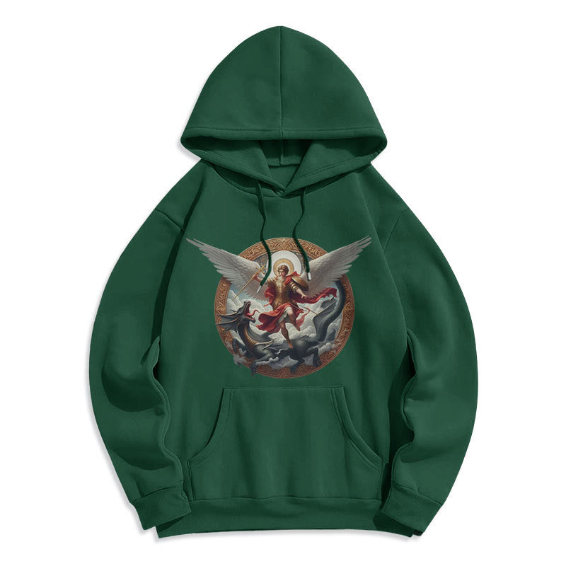 Christianartworkshop Klassischer farbiger Stil Triumph des Erzengels Michael Fleecegefütterter Polyester-Hoodie - image 11