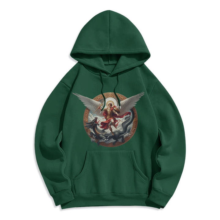 Christianartworkshop Klassischer farbiger Stil Triumph des Erzengels Michael Fleecegefütterter Polyester-Hoodie - image 11