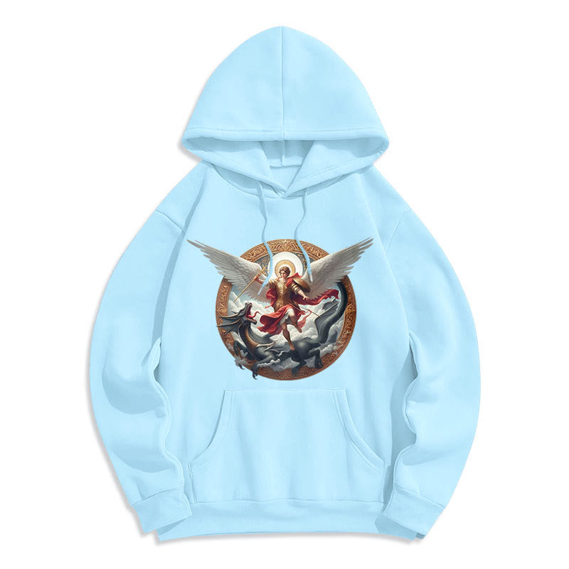 Christianartworkshop Klassischer farbiger Stil Triumph des Erzengels Michael Fleecegefütterter Polyester-Hoodie - image 13