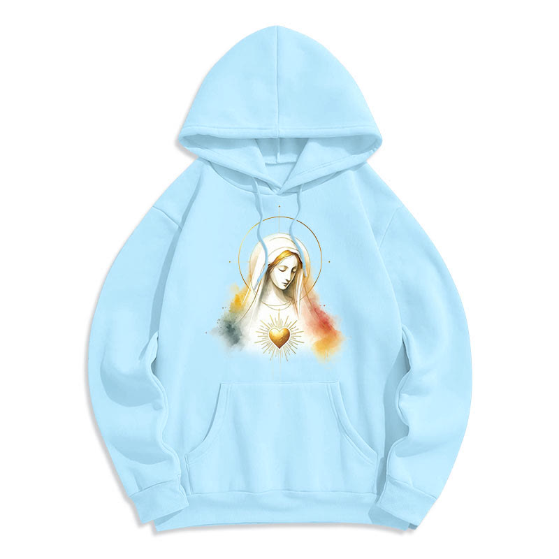 Christianartworkshop Moderner Halo-Hoodie mit Herz-Jesu-Motiv, gefüttert mit Fleece und Polyester - image 13