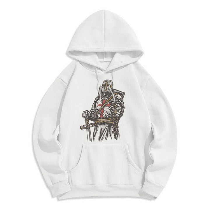 Christianartworkshop Moderner Stil Crusader's Valor and Faith Polyester-Kapuzenpullover mit Fleecefutter