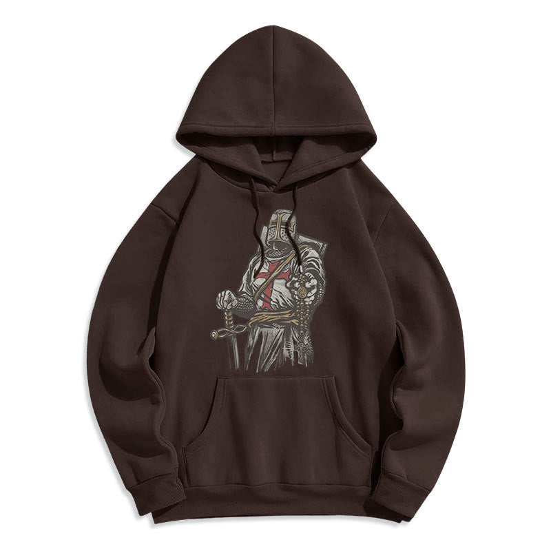 Christianartworkshop Moderner Stil Crusader's Valor and Faith Polyester-Kapuzenpullover mit Fleecefutter