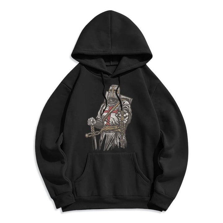 Christianartworkshop Moderner Stil Crusader's Valor and Faith Polyester-Kapuzenpullover mit Fleecefutter