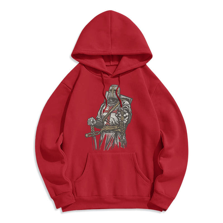 Christianartworkshop Moderner Stil Crusader's Valor and Faith Polyester-Kapuzenpullover mit Fleecefutter