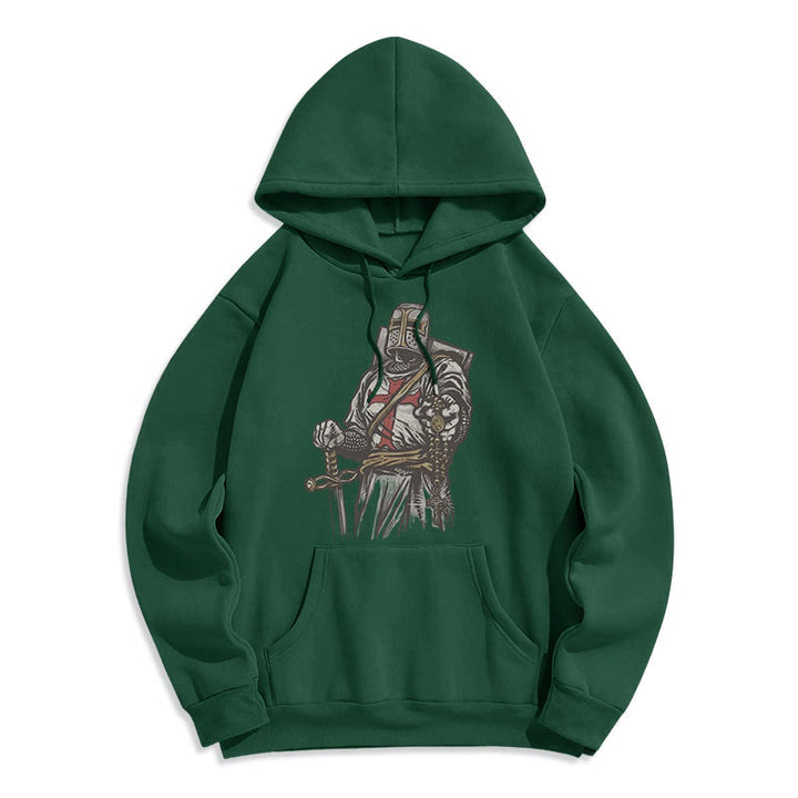 Christianartworkshop Moderner Stil Crusader's Valor and Faith Polyester-Kapuzenpullover mit Fleecefutter