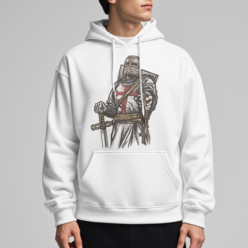 Christianartworkshop Moderner Stil Crusader's Valor and Faith Polyester-Kapuzenpullover mit Fleecefutter