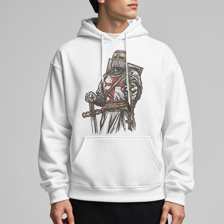Christianartworkshop Moderner Stil Crusader's Valor and Faith Polyester-Kapuzenpullover mit Fleecefutter