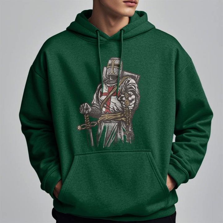 Christianartworkshop Moderner Stil Crusader's Valor and Faith Polyester-Kapuzenpullover mit Fleecefutter