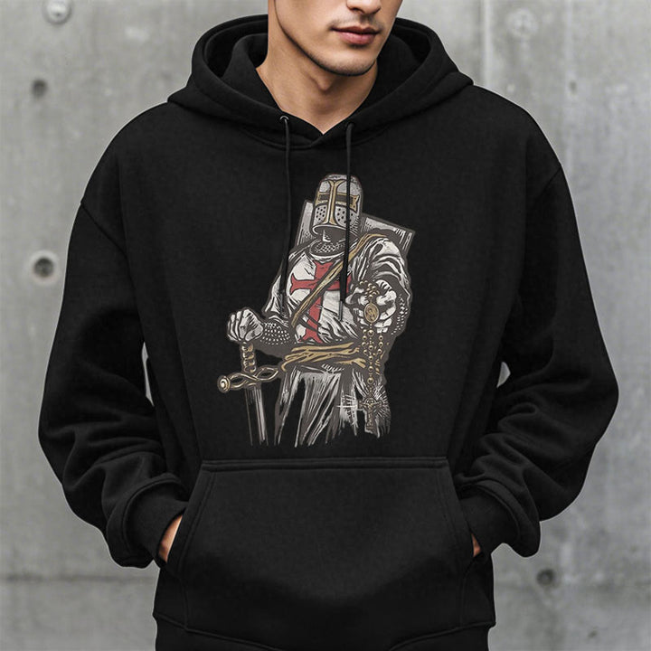 Christianartworkshop Moderner Stil Crusader's Valor and Faith Polyester-Kapuzenpullover mit Fleecefutter