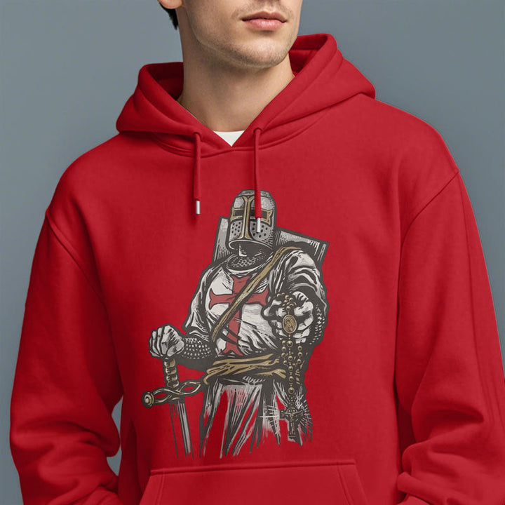 Christianartworkshop Moderner Stil Crusader's Valor and Faith Polyester-Kapuzenpullover mit Fleecefutter