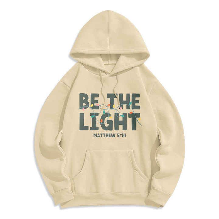 Christianartworkshop – Kapuzenpullover aus Polyester mit Fleecefutter im Zitat-Stil „Be The Light“