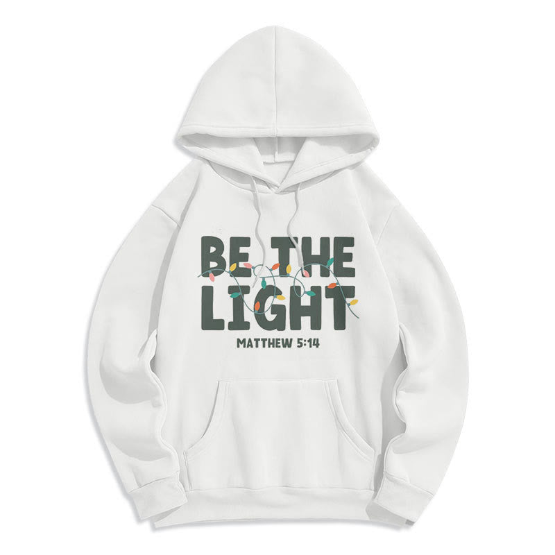Christianartworkshop – Kapuzenpullover aus Polyester mit Fleecefutter im Zitat-Stil „Be The Light“