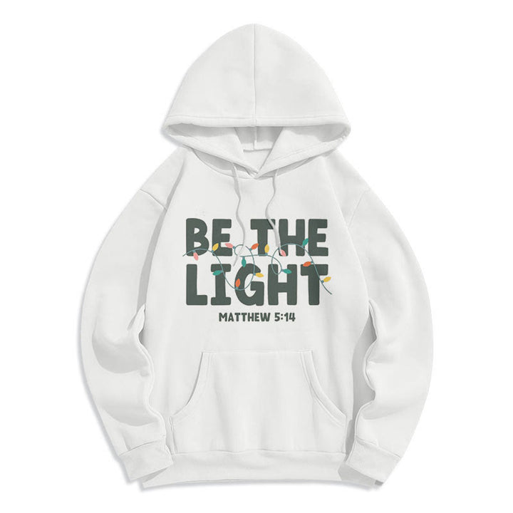 Christianartworkshop – Kapuzenpullover aus Polyester mit Fleecefutter im Zitat-Stil „Be The Light“