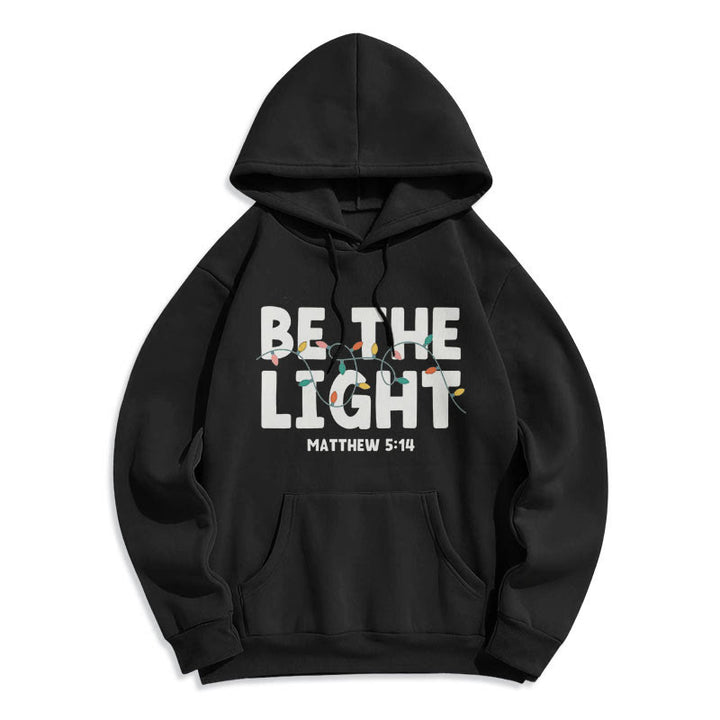 Christianartworkshop – Kapuzenpullover aus Polyester mit Fleecefutter im Zitat-Stil „Be The Light“