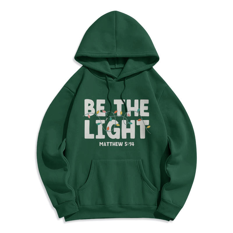 Christianartworkshop – Kapuzenpullover aus Polyester mit Fleecefutter im Zitat-Stil „Be The Light“