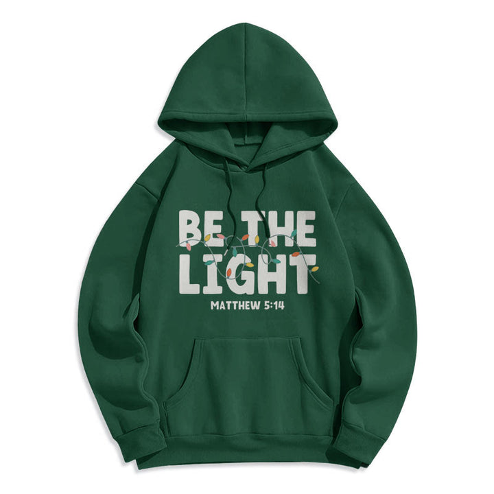 Christianartworkshop – Kapuzenpullover aus Polyester mit Fleecefutter im Zitat-Stil „Be The Light“