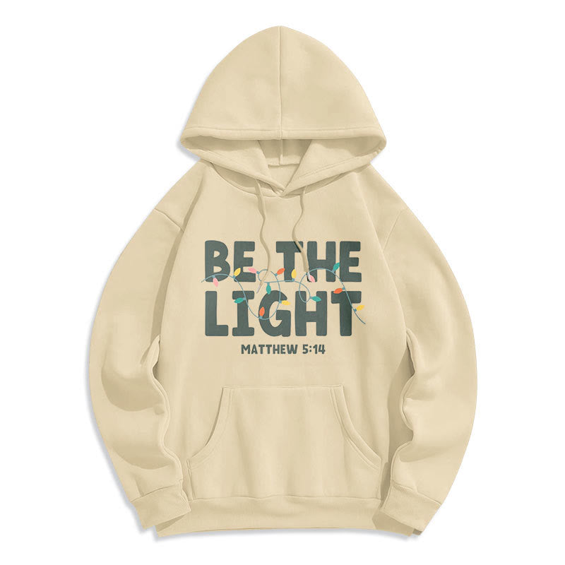 Christianartworkshop – Kapuzenpullover aus Polyester mit Fleecefutter im Zitat-Stil „Be The Light“ - Beige - 2XL - image 10