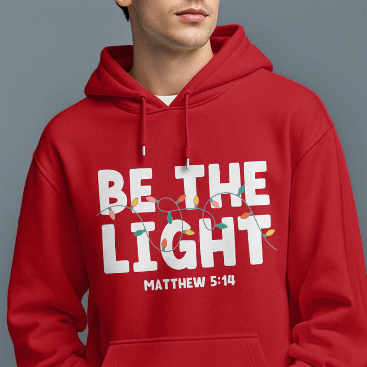 Christianartworkshop – Kapuzenpullover aus Polyester mit Fleecefutter im Zitat-Stil „Be The Light“
