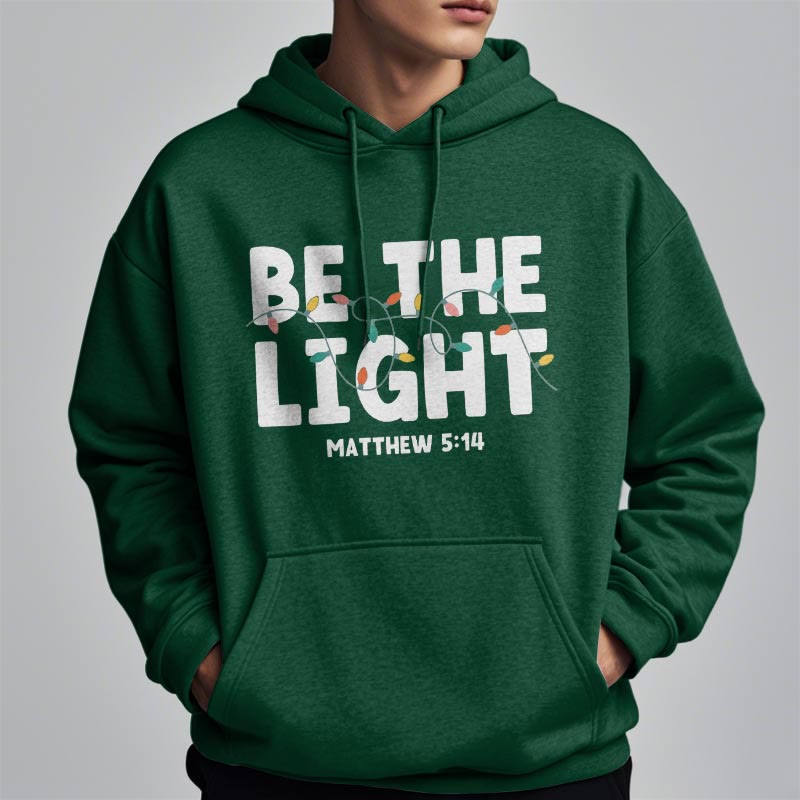 Christianartworkshop – Kapuzenpullover aus Polyester mit Fleecefutter im Zitat-Stil „Be The Light“