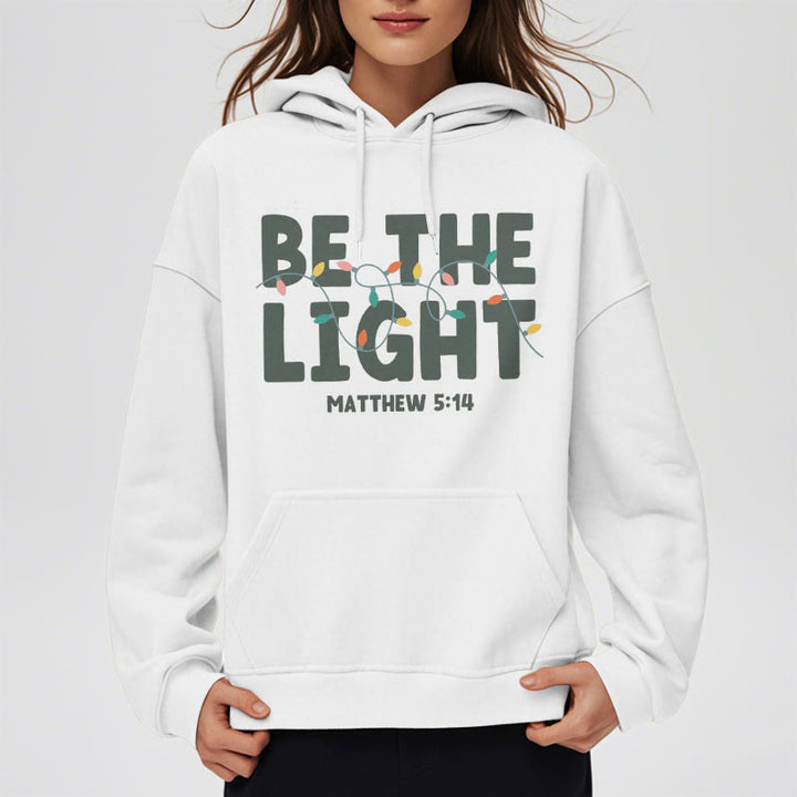 Christianartworkshop – Kapuzenpullover aus Polyester mit Fleecefutter im Zitat-Stil „Be The Light“