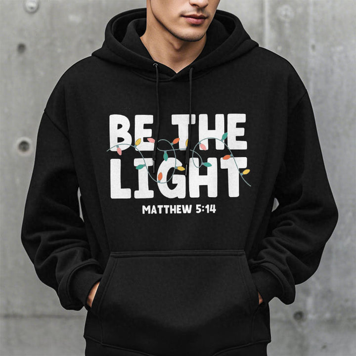 Christianartworkshop – Kapuzenpullover aus Polyester mit Fleecefutter im Zitat-Stil „Be The Light“