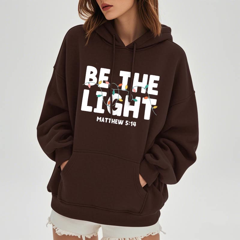 Christianartworkshop – Kapuzenpullover aus Polyester mit Fleecefutter im Zitat-Stil „Be The Light“