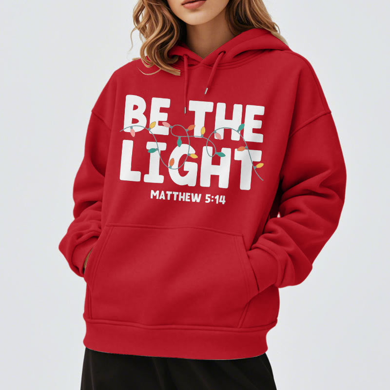 Christianartworkshop – Kapuzenpullover aus Polyester mit Fleecefutter im Zitat-Stil „Be The Light“