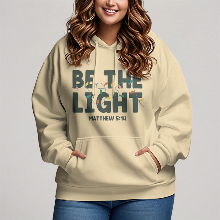 Christianartworkshop – Kapuzenpullover aus Polyester mit Fleecefutter im Zitat-Stil „Be The Light“