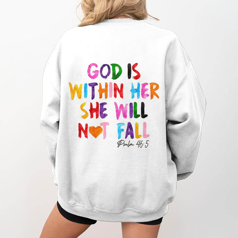 Christianartworkshop Zitat-Stil Gott ist in ihr Fleece gefüttertes Polyester-Sweatshirt - image 5
