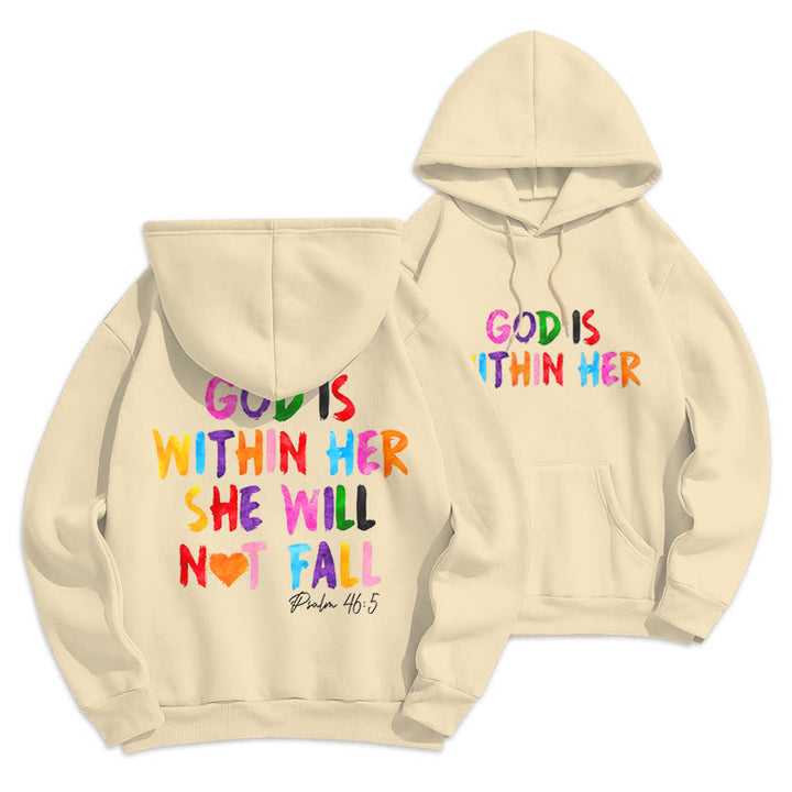 Christianartworkshop Zitat-Stil Gott ist in ihr Fleece gefütterter Polyester-Kapuzenpullover