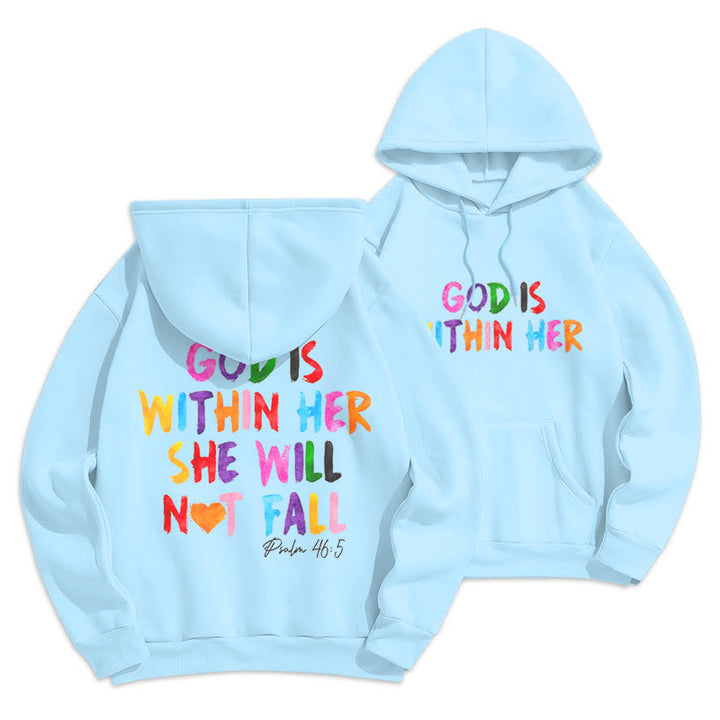 Christianartworkshop Zitat-Stil Gott ist in ihr Fleece gefütterter Polyester-Kapuzenpullover