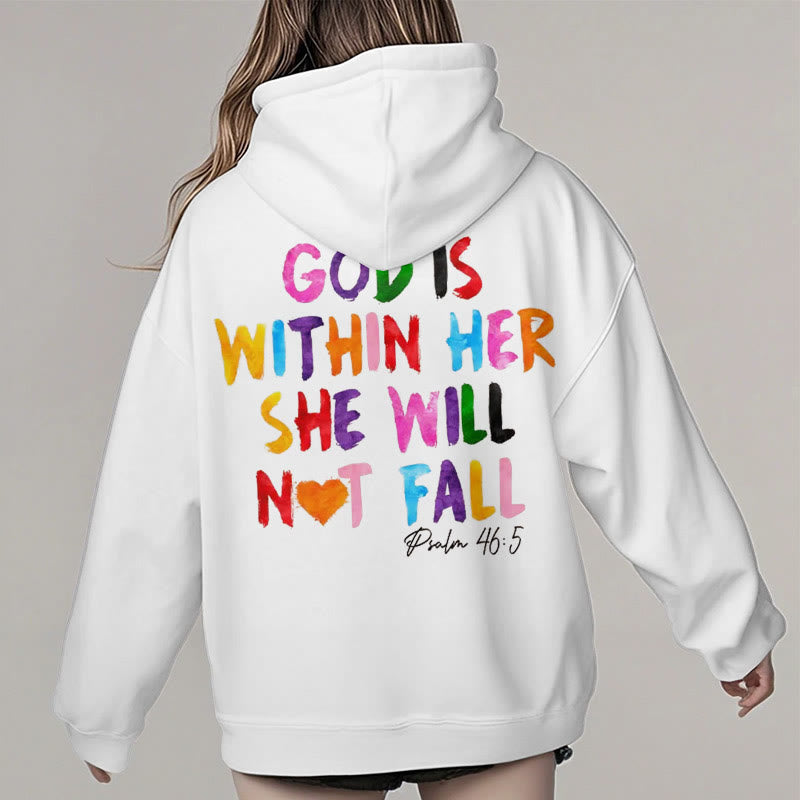 Christianartworkshop Zitat-Stil Gott ist in ihr Fleece gefütterter Polyester-Kapuzenpullover