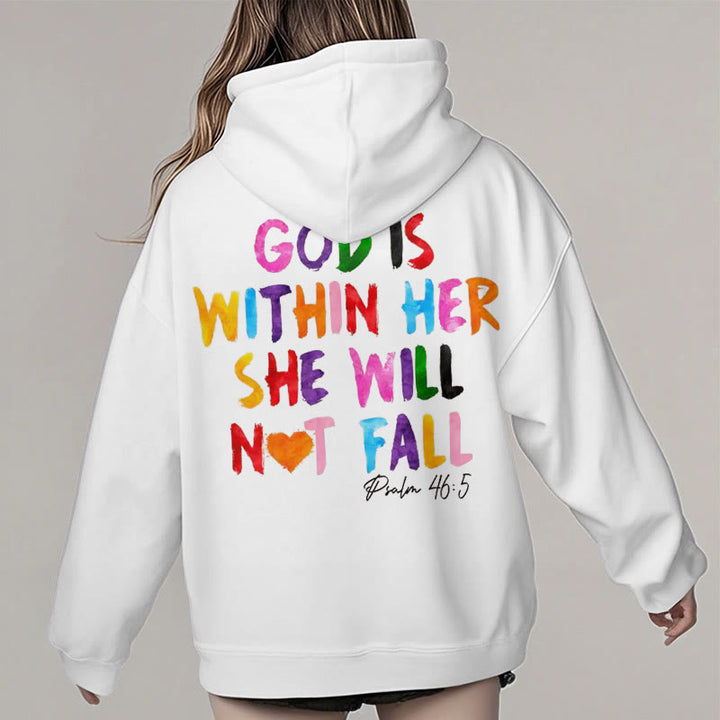 Christianartworkshop Zitat-Stil Gott ist in ihr Fleece gefütterter Polyester-Kapuzenpullover