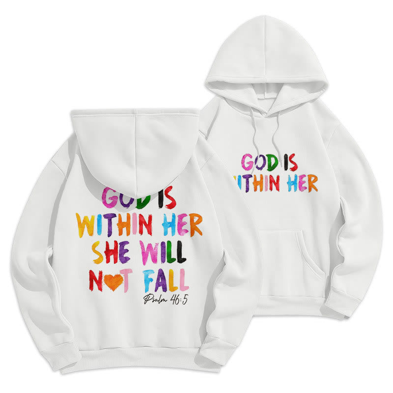 Christianartworkshop Zitat-Stil Gott ist in ihr Fleecegefütterter Polyester-Hoodie - image 0